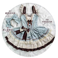 山楂漿果薄巧芙芙新年薄荷巧克力狗短蓬蓬裙溫柔可愛(ài)風(fēng)洋裝 薄巧色jsk 送腰間蝴蝶結+kc發(fā)箍+飛機盒 L  【105斤-120斤】