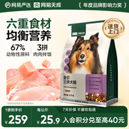 網(wǎng)易嚴選犬糧全價(jià)凍干三拼雞肉狗糧幼犬成犬小型中大型犬10kg【寵物金選】
