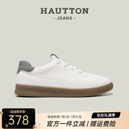 皓頓（HAUT TON）25年秋季新款時(shí)尚休閑鞋男低幫板鞋簡(jiǎn)約運動(dòng)小白鞋 白灰色 42