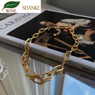 恒久葉歐美金屬粗鏈條衛衣鏈項鏈女輕奢金色毛衣鏈感網(wǎng)紅鎖骨鏈配飾 金屬鏈條項鏈(18K包金)_(鏈長(cháng)約40Cm)