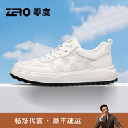 零度尚品男鞋板鞋2025秋季新款棋盤(pán)格舒適輕便緩震厚底增高日常百搭休 白色 40