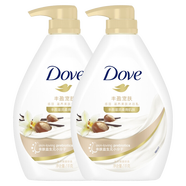 多芬（Dove）沐浴露2大瓶 香味持久滋養美膚深層清潔留香 男女通用大套裝 乳木果香1kg*2瓶