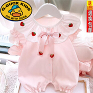 G.duck嬰兒夏裝薄款衣服新生女寶寶連體衣夏季短袖百天滿(mǎn)月公主韓版哈衣 66偏小一碼