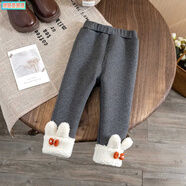 女童秋冬季加絨打底褲兒童加厚一體絨保暖褲子女寶寶冬裝洋氣長(cháng)褲 【專(zhuān)柜品質(zhì)】灰色 80 碼