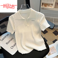 啄木鳥(niǎo)（TUCANO）冰絲針織短袖T恤女純色POLO領(lǐng)衫2025夏季設計感別致修 白色【氣質(zhì)迷人】今年流行的輕奢 2XL 建議125-135斤