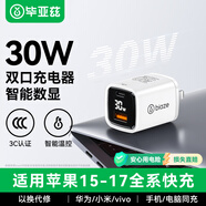 畢亞茲3C認證適用PD30W蘋(píng)果充電器USB多口數顯Type-C快充電頭iPhone17/16/15ProMax小米三星華為安卓手機
