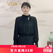 VOA喬其墨黑真絲上衣 BE1778 浣溪紗-墨黑（B03） M