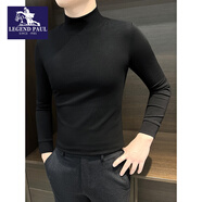 傳奇保羅（CHUANQIBAOLUO）感半高領(lǐng)打底衫男士2025新款冬季加絨修身長(cháng)袖內搭中領(lǐng)男上衣 黑色 M 【建議110斤以?xún)取?
                                         title=