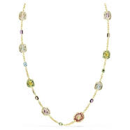 施華洛世奇（SWAROVSKI）女士項鏈優(yōu)雅時(shí)尚百搭精致多色金色鍍層八角形水晶小水晶點(diǎn)綴 Multicolored