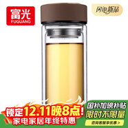 富光 男女士雙層玻璃杯 高硼硅玻璃304茶隔水杯子 帶茶隔泡茶杯500ml