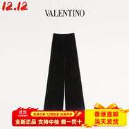 華倫天奴（Valentino）[禮物]華倫天奴VALENTINO女士天鵝絨長(cháng)褲 黑色 36