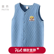 汪汪隊立大功兒童馬甲秋冬純棉2025新款男童背心春季寶寶內搭夾棉馬夾外穿童裝 小礫藍色 120
