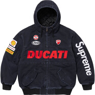 Supreme Ducati Hooded杜卡迪聯(lián)名摩托車(chē)騎行服防風(fēng)保暖牛仔外套 黑色 3XL