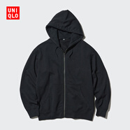 優(yōu)衣庫男裝女裝連帽拉鏈運動(dòng)開(kāi)衫長(cháng)袖外套休閑衛衣479800 475380 475380/09黑色 L