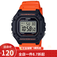 卡西歐（CASIO） 卡西歐(CASIO)小方塊數顯電子表狂飆安欣同款男防水學(xué)生運動(dòng)手表 W-218H-4B2