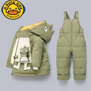 G.duck寶寶羽絨服套裝女童兩件套男童1--4歲嬰幼兒冬裝兒童新款洋氣外套 軍綠色 【專(zhuān)柜品質(zhì) 充絨飽滿(mǎn)】 80 cm 建議身高(75-85CM )