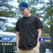 拓路者（Pioneer Camp）男士短袖夏季圓領(lǐng)戶(hù)外運動(dòng)純棉繡花T恤大碼0縮水透氣打底上衣男裝 深灰色 M