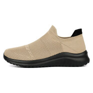 必邁（bmai）舒適多好走路鞋男女春秋季休閑運動(dòng)跑步鞋一腳蹬輕便防滑 卡其-229 42 標準尺碼