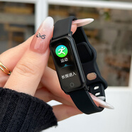 SAE 智能手表男女學(xué)生時(shí)尚款運動(dòng)手表多功能心率血壓睡眠監測電子表適用于安卓ios手機生日禮物 炫酷黑【信息提醒震動(dòng)鬧鐘等】