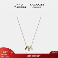 蔻馳（COACH）【新年禮物】奧萊女士項鏈高級感時(shí)尚百搭飾品禮物 經(jīng)典標志RONDELL項鏈 金色/白色