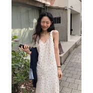 韓國chic夏季甜美氣質(zhì)V領(lǐng)滿(mǎn)屏小碎花寬松休閑小個(gè)子背心連衣裙女 圖片色 均碼 均碼
