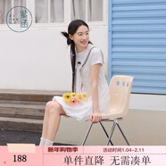 紫涵（ZIHAN）紫涵白色花苞連衣裙女2025夏季新款甜美休閑披肩圓領(lǐng)正肩a字短裙 白色 L