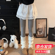 眺德高時(shí)尚法式疊穿遮胯屁簾早春打底裙女高腰純欲蕾絲花邊a字短裙包臀 白色蕾絲下擺內搭 均碼 【相關(guān)尺寸參考下詳情介紹哦】