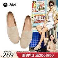 快樂(lè )瑪麗（J&M）帆布鞋男2025年春夏季新款透氣百搭平底休閑老北京布鞋一腳蹬鞋子 灰色 41 255mm