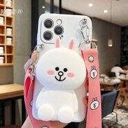 藍彩何零錢(qián)包適用蘋(píng)果13手機殼iphone12promaxse2女11卡通x男xr防摔xs支架pro潮xsmax掛繩mini女7殼6s套8 象牙白可妮兔+斜跨繩 iPhone16ProMax