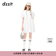 DZZIT地素時(shí)尚春夏甜酷少泡泡袖娃娃領(lǐng)短袖連衣裙3H2O4501B 白色 S