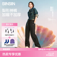 SIINSIIN【鞠婧祎同款】工裝傘兵褲女2025新款秋冬加絨防風(fēng)防水登山?jīng)_鋒褲 【加絨款-常規】顯瘦黑 （建議身高161-167cm） M （100斤-120斤）