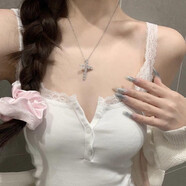 復古暗黑風(fēng)十字架項鏈女小眾高級感朋克風(fēng)亞文化哥特風(fēng)個(gè)性鎖骨鏈 水鉆十字架項鏈