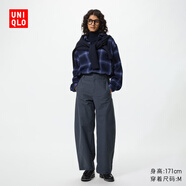 優(yōu)衣庫常規款女裝針織廓形長(cháng)褲/彎刀鐮刀褲子483722 482287 482287/08深灰色 S