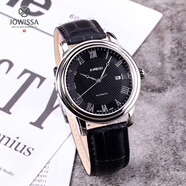 左微沙（JOWISSA）瑞士進(jìn)口全自動(dòng)機械男表藍寶石表鏡簡(jiǎn)約休閑背透送老公新年禮物 黑帶黑盤(pán)-表盤(pán)43MM-J4.006.L