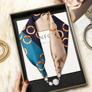 viney品牌圍巾 鎖骨磁扣設計幾何圖案歐美風(fēng)格 春夏秋冬四季適用絲巾女 金色