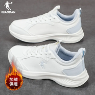 喬丹運動(dòng)鞋女鞋軟底跑步鞋2025冬季新款加絨保暖棉鞋黑色休閑鞋子女士 象牙白/薄紗藍【加絨保暖】 38