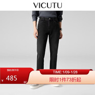 威可多（VICUTU）舒暖牛仔二代男士微彈商務(wù)通勤牛仔褲 黑色190/102B
