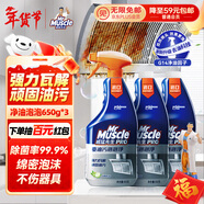 威猛先生（Mr Muscle）油污清潔劑 油煙機凈油泡泡650g*2+650g替換 小青檸香G14凈油因子