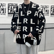 尤芮軻肥仔250斤特大碼毛衣男秋冬民族風(fēng)寬松加肥加大碼針織衫圓領(lǐng)毛線(xiàn) QT755-M18黑色 6XL (230~265)