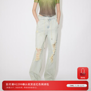 RE'VAN芮范新品設計師款清爽感手工破洞牛仔褲RM31302144 藍色 S 36