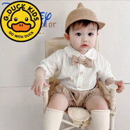 G.duck寶寶夏季套裝韓貨童裝男2025新款幼兒夏款衣服長(cháng)袖短褲兒童夏裝潮 XT-C215長(cháng)袖兩件套 現貨 73 CM