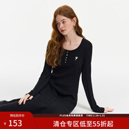 范思藍恩設計感針織連衣裙女秋冬2024新款長(cháng)款修身打底裙子14376 黑色 L
