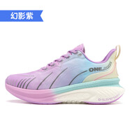 玩覓（ONEMIX）避震跑鞋男鞋透氣運動(dòng)鞋減震超輕跳繩耐磨防滑跑步鞋女 幻影紫 35