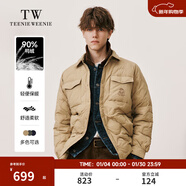 Teenie Weenie小熊男裝羽絨服冬季襯衫式羽絨服保暖外套外套男 卡其色 M (170)