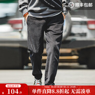 馬登工裝美式復古垂感燈芯絨長(cháng)褲子男秋冬新款直筒修身顯瘦男士休閑褲 炭黑色 【直筒褲男高級感/條絨褲/黑褲子/男褲】 XL