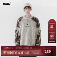 BJHG不計后果慵懶風(fēng)毛衣男款內搭加厚冬季休閑高級感情侶針織衫外套女 炭燒奶茶 M （120-160斤）