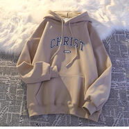 章若楠同款感灰色衛衣連帽女韓版小個(gè)子秋冬加絨外套 卡其色重磅 加絨 S 建議110斤內