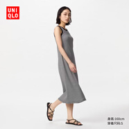 優(yōu)衣庫女裝條紋Bra無(wú)袖連衣裙/帶胸墊裙子477278 09 黑色 2XL /175/105