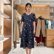 菲姿（FEIZI）女士?jì)?yōu)雅時(shí)尚連衣裙F4B459 花開(kāi)半夏（藏青） 160/84A