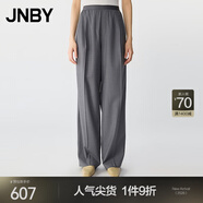 JNBY/江南布衣25夏休閑褲女簡(jiǎn)約寬松直筒西裝褲松緊腰5P4E11510 072/中雜灰 XL
